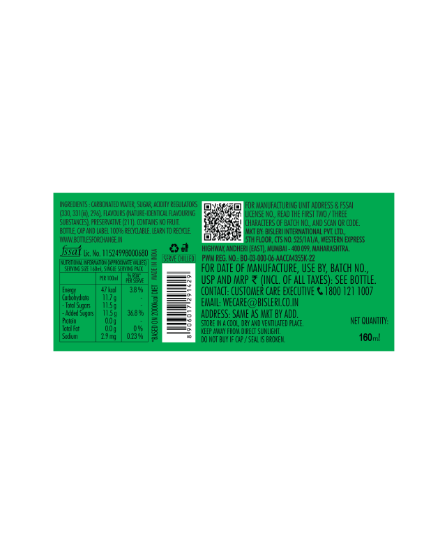 Bisleri Limonata 160 ML image number 3